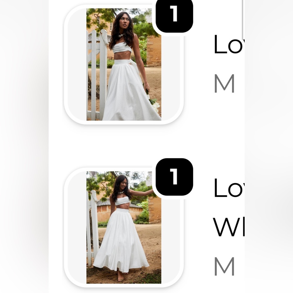 Elegant White Two-Piece Set Bridal